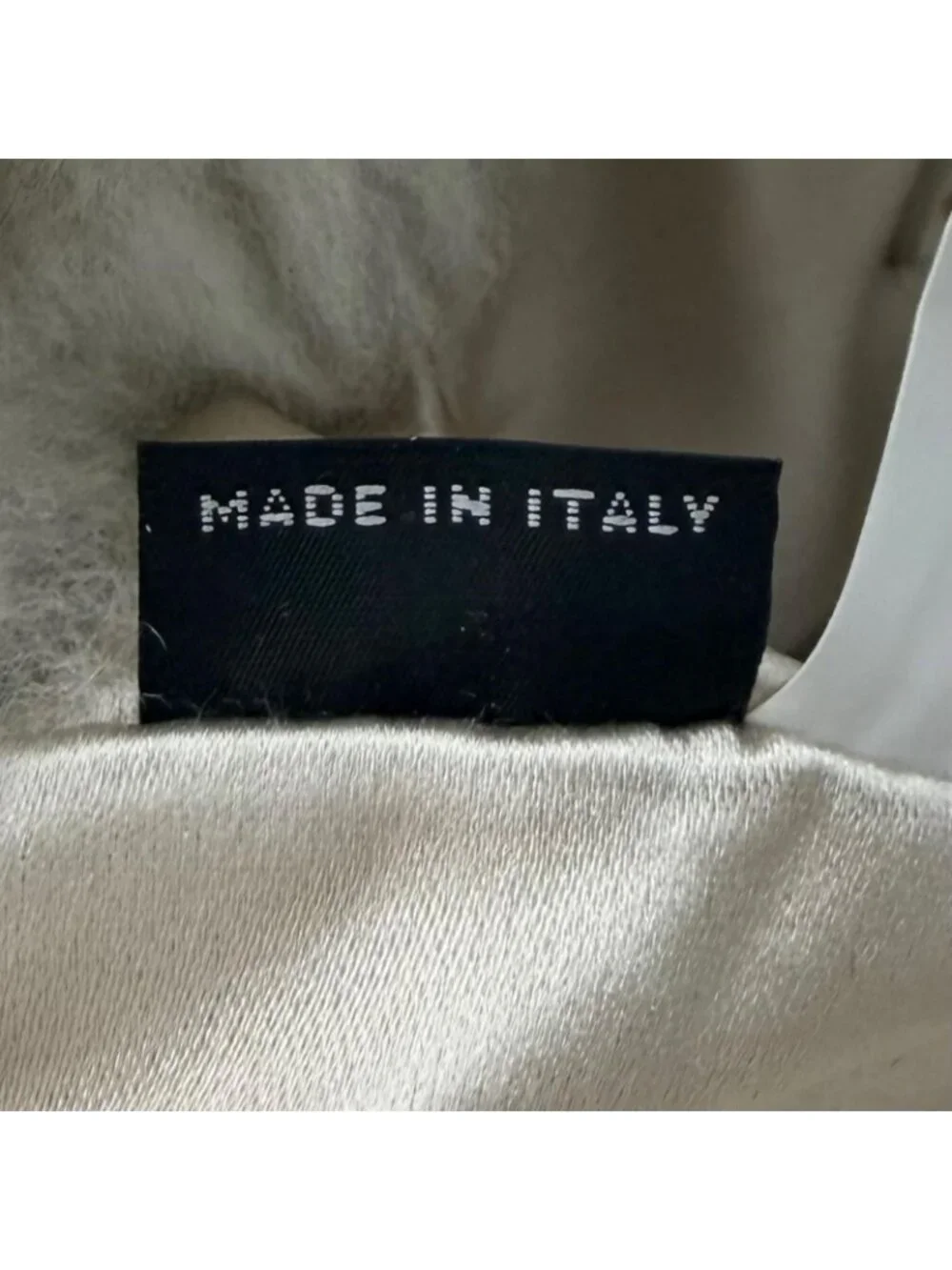 Miu Miu Sheepfur with Logo Plate Shearling 2-Way Handbag White